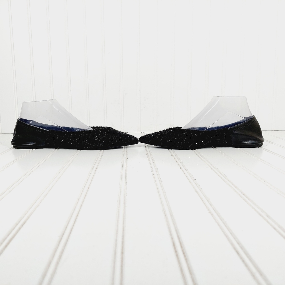 Zara Basic Pointed Toe Black Sequins Slip On Flat… - image 7